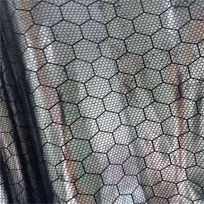 固体65GSMポリエステル タフタの生地290tの熱い銀ぱく